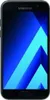 A front view of a Samsung Galaxy A3 2017 smartphone with a blue abstract wallpaper. Produktbild-Vorschau