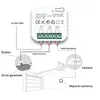Diagram showing the wiring and installation of a WiFi smart switch for a garage door opener. Voir les images du produit