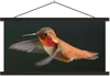 MuchoWow® Textilposter Kolibri - Federn - Schwarz 90x45 cm Produktbild-Vorschau 1