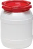 Fusto a collo largo 6,0l PE bianco con coperchio rosso con Anteprima dell’immagine prodotto 2