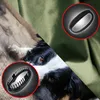 A split image showing a dog on one side and fabric on the other, with close-ups of product accessories. Produktbild-Vorschau