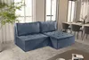 Ecksofa Schlafsofa AMALIA Stoff Raven Blau Ottomane Rechts Produktbild-Vorschau 1
