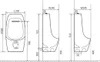 Technical drawing with dimensions of a urinal. Produktbild-Vorschau