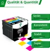 A set of four ink cartridges with descriptive text overlays. Produktbild-Vorschau
