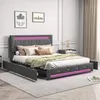 Letto imbottito 140x200cm con testata contenitore e LED, Anteprima dell’immagine prodotto 8