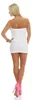 Damen Mini-Kleid Dress Bandeaukleid Bandeau ; Weiß S Produktbild-Vorschau 3
