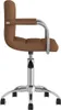vidaXL Kancelárska stolička Swivel Brown Fabric Náhľad obrázku produktu 4