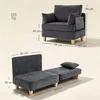 HOMCOM Schlafsessel 2-in-1 mit Bettfunktion Schlafsofa mit Produktbild-Vorschau 3