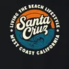 Santa Cruz California West Coast Surfing Waves Retro Beach Anteprima dell’immagine prodotto 3
