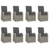 vidaXL 9-tlg. Garten-Essgruppe mit Kissen Grau Poly Rattan Produktbild-Vorschau 5