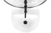 A top-down view of a white sink with a black faucet. Náhled obrázku produktu