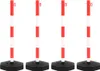 Four red and white striped stanchions with black bases are arranged in a row against a white background. Náhľad obrázku produktu