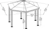A diagram showing the dimensions of a gazebo. Produktbild-Vorschau
