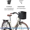 A close-up of a bicycle with text descriptions of its features. Produktbild-Vorschau