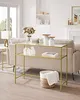 Gold Konsolentisch - Modern 2 Regale aus gehärtetem Glas Produktbild-Vorschau 5