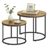 FORTENA  Couchtisch Set 2er Rund, Eiche Optik/Schwarz, Produktbild-Vorschau 1