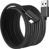 A coiled black USB-C cable with a USB-A connector on one end and a right-angled USB-C connector on the other. Podgląd zdjęcia produktu