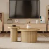 okwish  Couchtisch，Zwei runde Tische，runder Produktbild-Vorschau 5