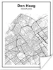 MuchoWow® Poster Stadtplan - Schwarz und weiß - Den Haag Produktbild-Vorschau 1