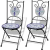 vidaXL 3-dielna súprava Bistro Ceramic Tiles Blue and White Náhľad obrázku produktu 5