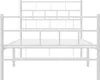 Postel s čelem a nohou kovová bílá 100x200 cm Náhled obrázku produktu 6