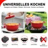 FCH Pentola in ghisa 26 cm - 5QT-4,6 L Tegame smaltata con Anteprima dell’immagine prodotto 8