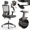 AREBOS Bürostuhl ergonomisch | Verstellbare Kopfstütze & Produktbild-Vorschau 1