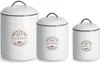 Three ceramic storage canisters for kitchen use, labeled for potatoes, onions, and garlic. Produktbild-Vorschau