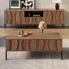 Merax Couchtisch und TV-Ständer-Kombination aus Massivholz Produktbild-Vorschau 5