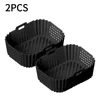 Two black silicone air fryer liners are displayed on a white background. Produktbild-Vorschau