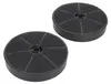 Two black circular charcoal filters are shown against a white background. Produktbild-Vorschau