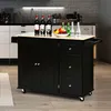 COSTWAY Kuchyňský vozík na kolečkách, kuchyňský ostrůvek s Náhled obrázku produktu 2