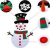 A collage of images showing a felt snowman craft kit and its components. Náhľad obrázku produktu