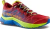La Sportiva Jackal II Gtx Trailrunning-Schuh in Rot mit blauen und gelben Akzenten; Low Cut Design. Produktbild-Vorschau