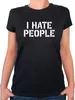 Huuraa Damen T-Shirt I HATE PEOPLE XL Black Bio Baumwolle Produktbild-Vorschau 1