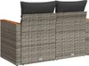 vidaXL Gartensofa 2-Sitzer mit Kissen Grau Poly Rattan Produktbild-Vorschau 6