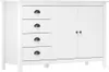 vidaXL Sideboard Hill Blanc 130x40x80 cm Pin massif Voir les images du produit 4