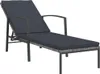 vidaXL Sonnenliegen 2 Stk. mit Tisch Poly Rattan Grau Produktbild-Vorschau 3