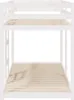 A white wooden bunk bed frame is shown against a white background. Náhľad obrázku produktu