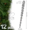 A glittery silver icicle ornament with measurement indicators and quantity labels. Anteprima dell’immagine prodotto