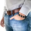SERASAR | Pánský Kožený Náramek [Ring] z Stainless Steel | Náhled obrázku produktu 4