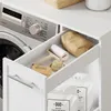 SoBuy Waschmaschinenunterschrank BZR229-W mit Schublade: Aufbewahrung von Wäschezusatz und Pflegeprodukten Productafbeelding-voorbeeld