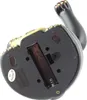 The underside of a black lucky cat figurine, showing the battery compartment and some text labels. Produktbild-Vorschau