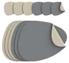 Arendo Tischset oval 12-teilig aus Kunstleder, 6 Platzsets Produktbild-Vorschau 1