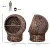 PawHut Rattan Katzenkorb Katzenhütte Katzenhöhle mit Kissen Produktbild-Vorschau 3