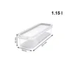 A clear, professional shot of a transparent storage container with dimensions indicated. Náhled obrázku produktu