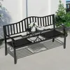 E-beschichtete Metal Gartenbank mit integriertem Tisch & Produktbild-Vorschau 1