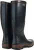 A pair of tall, dark green rubber boots with brown soles, shown from a rear-diagonal angle against a white background. Anteprima dell’immagine prodotto