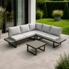 greemotion Gartenlounge-Set Pisa Lounge-Set Schwarz-Holz / Produktbild-Vorschau 3