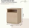 YUMEBLY Nachttisch | Nachtschrank | Beistelltisch | Kommode Produktbild-Vorschau 3